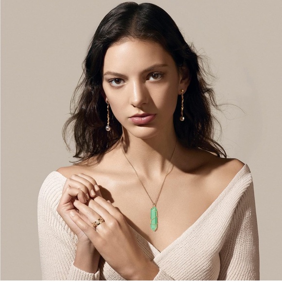 14K Necklace Wire Wrapped Natural Point Pendant Healing Crystal Green Aventurine - Picture 7 of 12